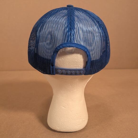 Vintage NAPA Auto Parts Trucker Hat Blue Mesh Snapback Cap Yellow Patch USA - Picture 5 of 6